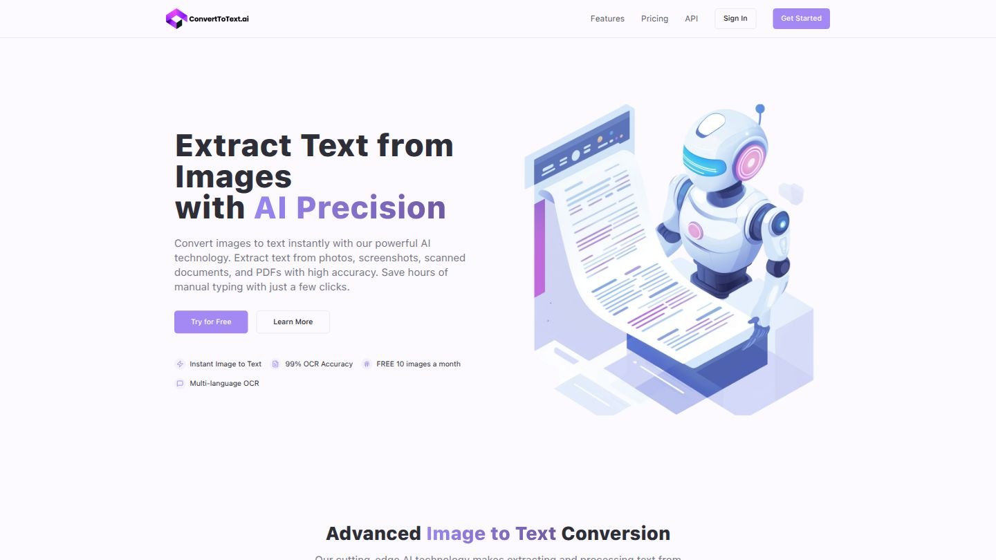 ConvertToText.ai - AI-Powered OCR Service